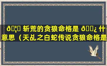 🦊 斩荒的贪狼命格是 🌿 什么意思（天乩之白蛇传说贪狼命格是什么）